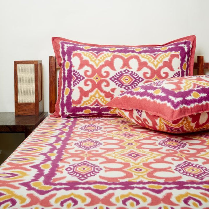 Buy Ethnochic Printed Bedsheet - Dark Pink at Vaaree online | Beautiful Bedsheets to choose from