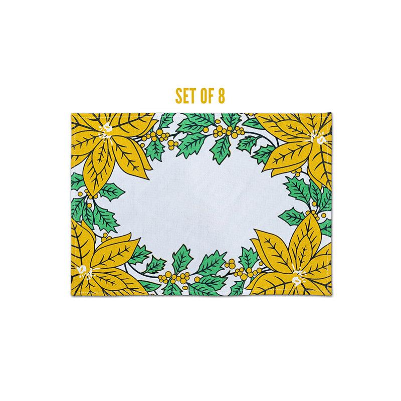 Buy Acora Floral Placemat (Yellow) - Set of Eight Table Mats from Vaaree