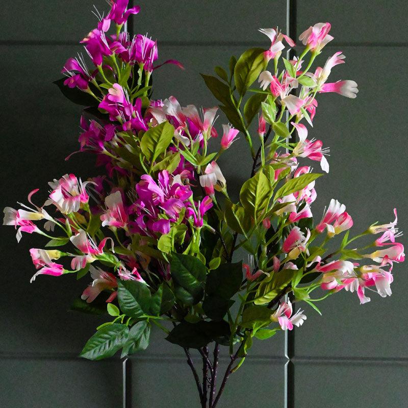 Buy Faux Japanese Honeysuckle Flower Bunch (Multicolor) - Set Of Two Artificial Flowers from Vaaree