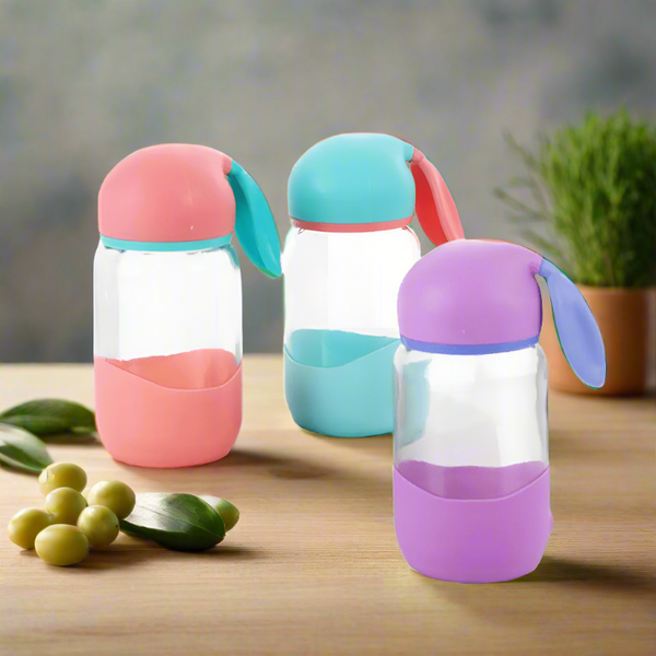 Bottle - Bunny Play Kids 330 ML Water Bottle (Peach/Pastel Green/Purple) - Set Of Three