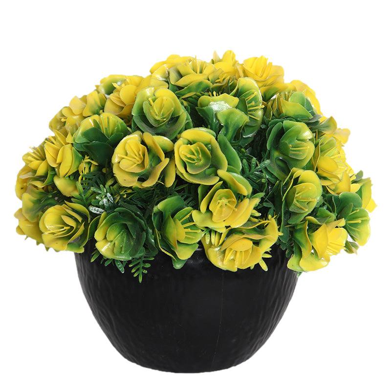 Buy Faux Botanic Yellow Rose Plant With Pot Artificial Plants from Vaaree