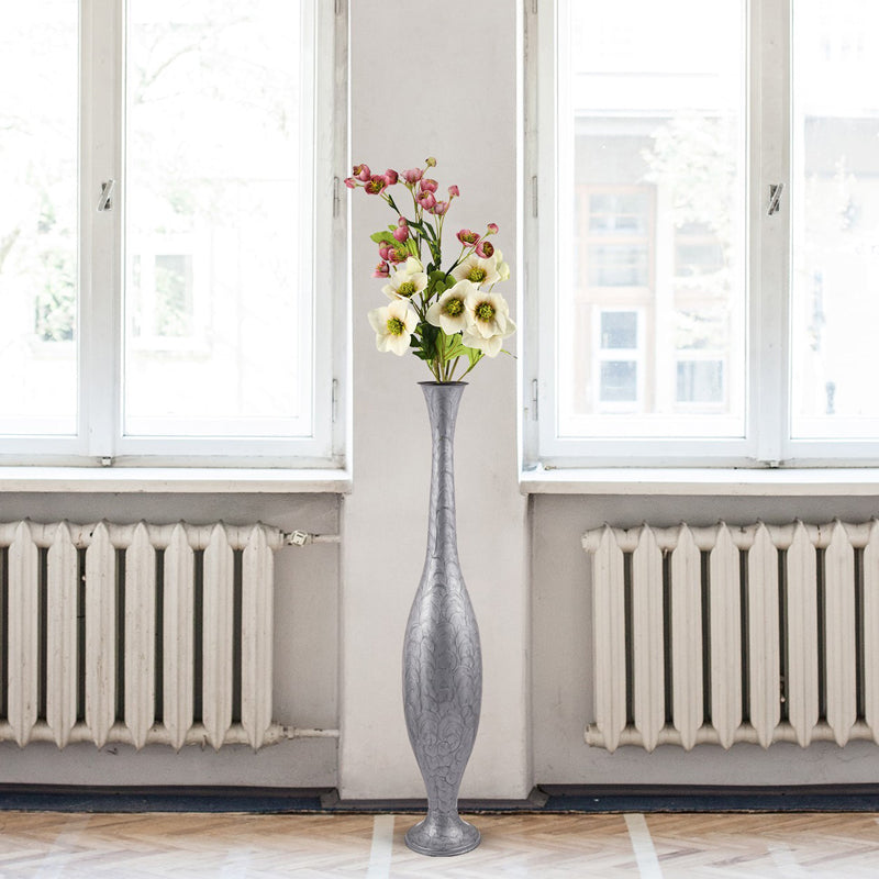 Buy Yiska Lacquered Floor Vase - Silver Floor Vase from Vaaree