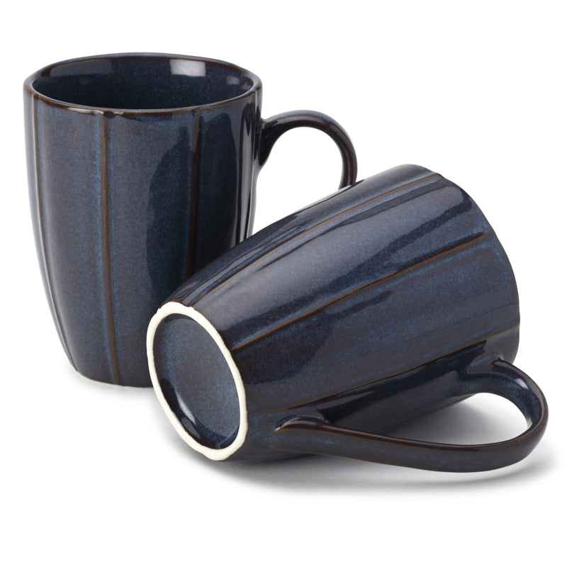 Buy Ciro Denim Blue Ceramic Mug (300 ML) - Set Of Two Mug & Tea Cup from Vaaree