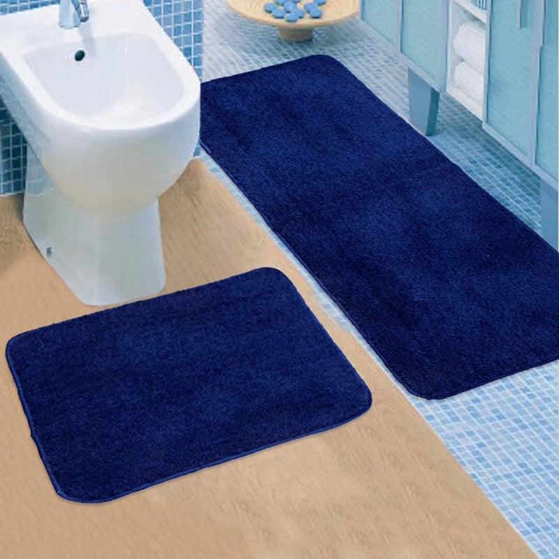 Buy Relma Anti Skid Runner Rug (Dark Blue) - Set Of Two Runner Rug from Vaaree