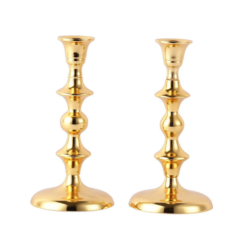 Buy Ottista Taper Candle Holder (Gold) - Set Of Two Candle Holders from Vaaree