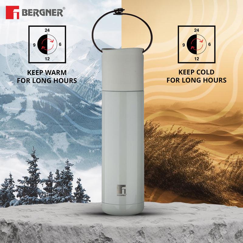 Buy Bergner Walking Thermosteel Hot and Cold Flask (Grey) - 500 ML Flask from Vaaree