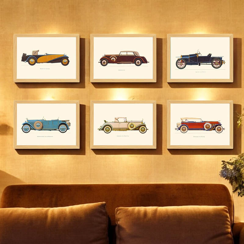 Buy Retro Vroom Wall Art - Set Of Six Wall Art & Paintings from Vaaree