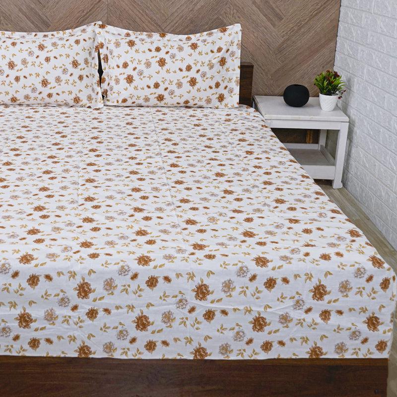 Buy Mudra Floral Bedsheet - Brown Bedsheets from Vaaree