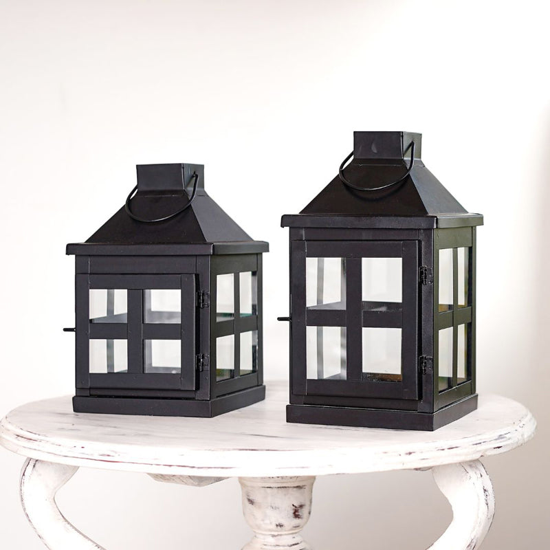 Buy Dukio Lantern Tealight Candle Holder (Black) - Set Of Two Tea Light Candle Holders from Vaaree