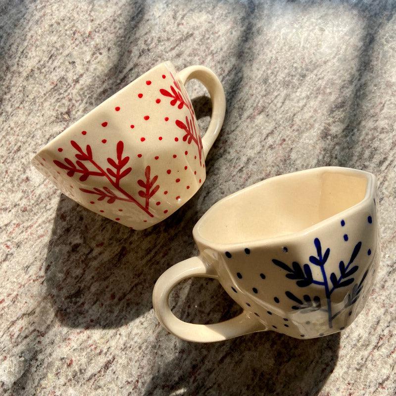 Buy Faira Ceramic Cup (200 ML) - Set of Two Mug & Tea Cup from Vaaree