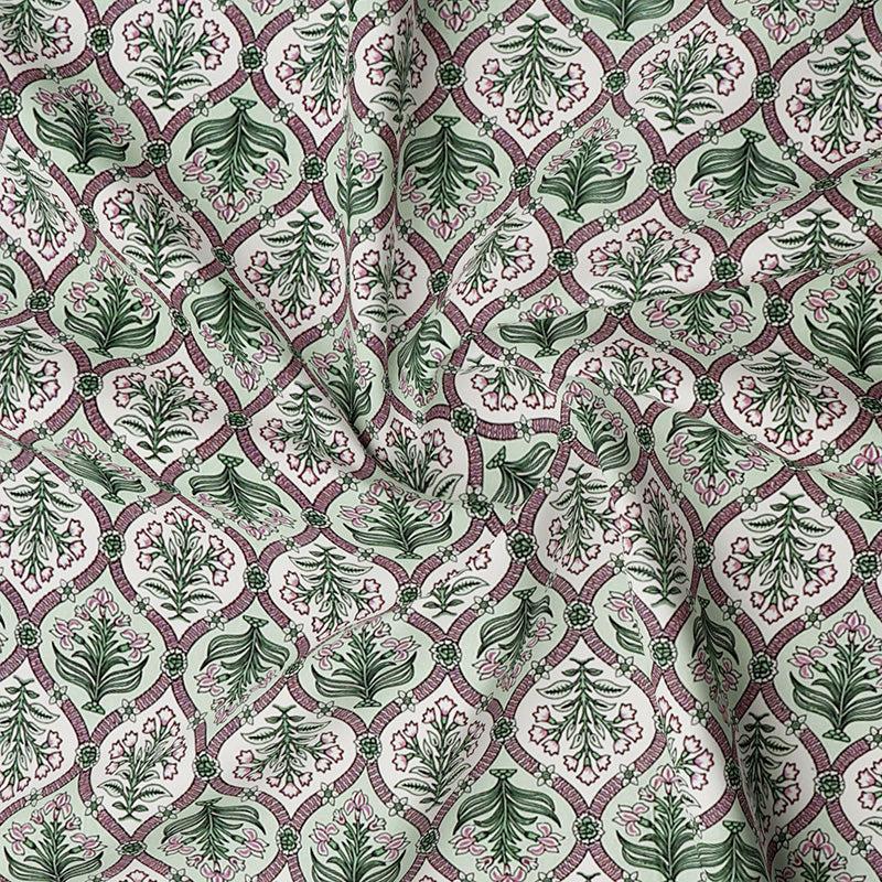 Buy Antalya Ethnic Bedsheet - Green Bedsheets from Vaaree