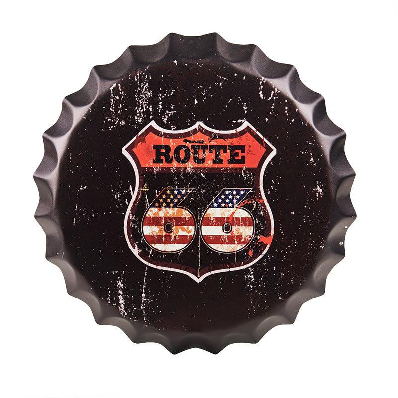 Buy Route US 66 Rustic Bottle Cap Wall Accent Wall Accents from Vaaree