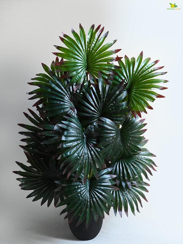 Buy Faux Everlasting Fan Palm Plant With Pot - 2.6 Feet Artificial Plants from Vaaree