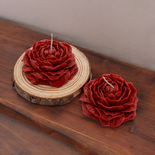Candles - Bloom Flame Rose Scented Candle - Set Of Two