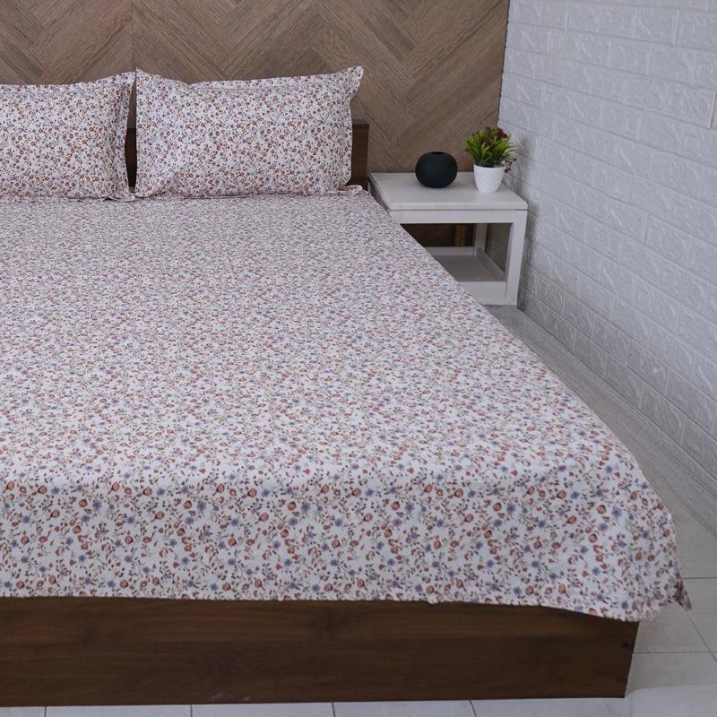 Buy Anvisha Floral Bedsheet - Peach Bedsheets from Vaaree