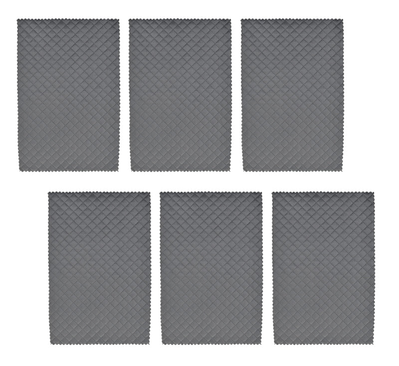 Table Mat - Osric Velvet Quilted Placemat (Grey) - Set Of Six