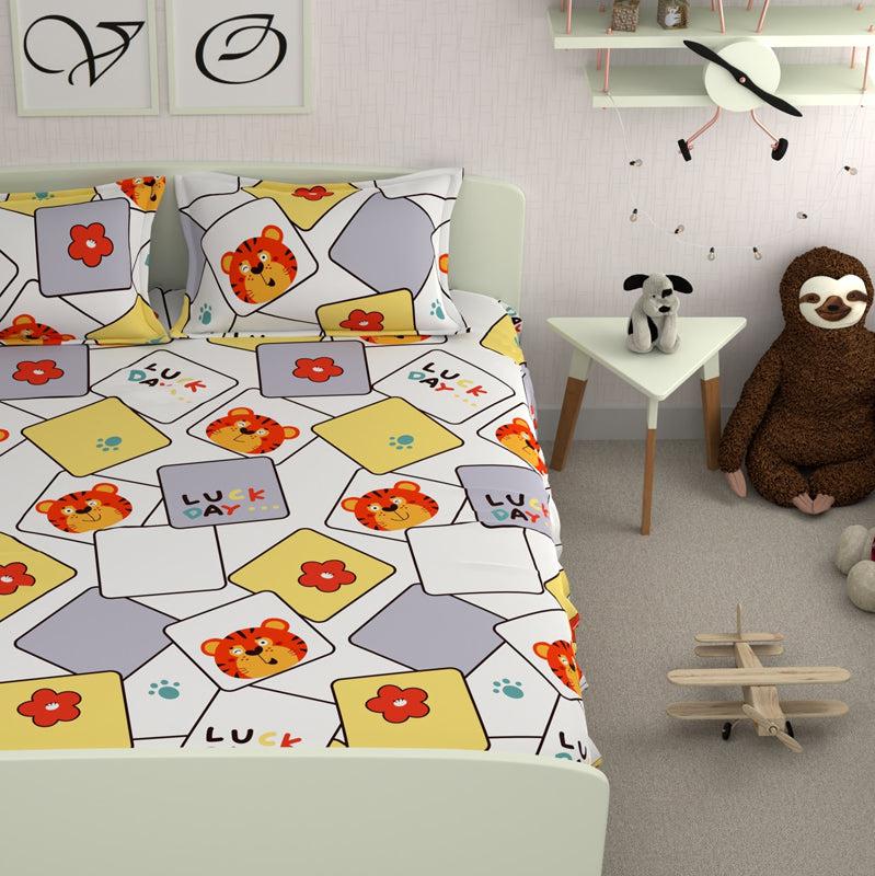 Buy Teddy Cards Printed Bedsheet Bedsheets from Vaaree