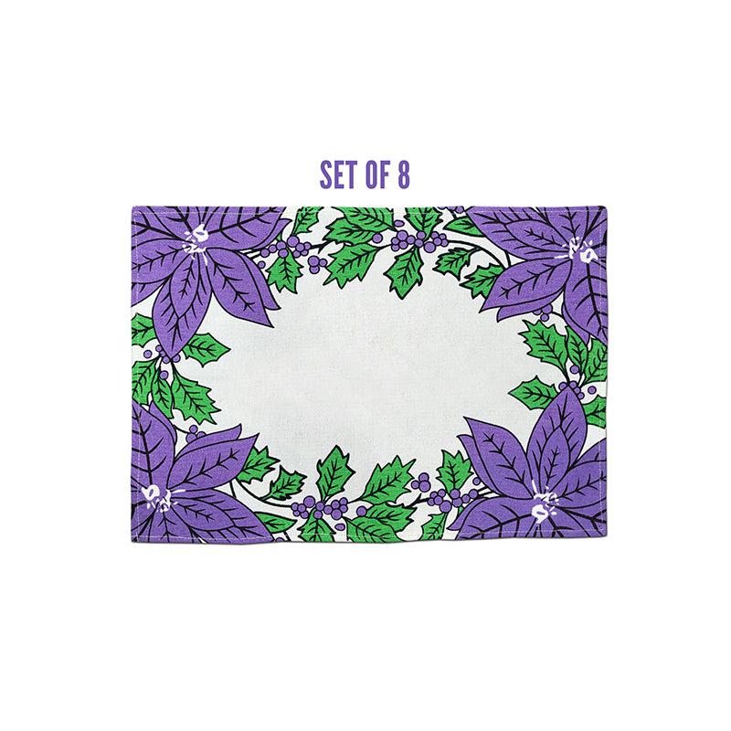 Buy Acora Floral Placemat (Purple) - Set of Eight Table Mats from Vaaree