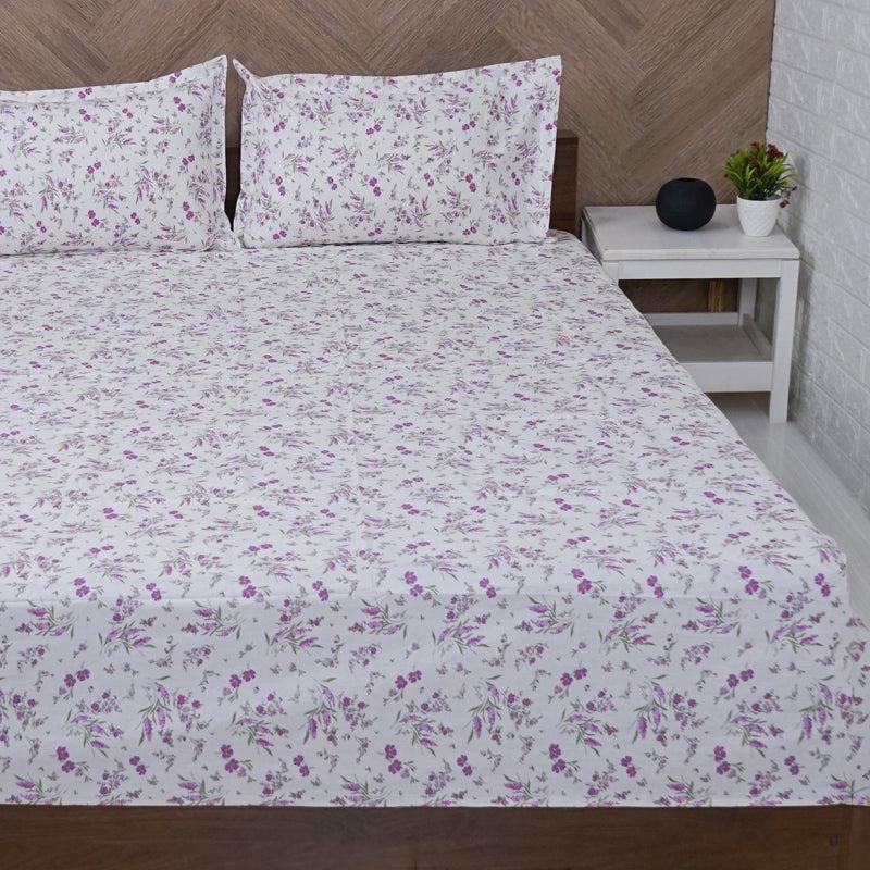 Buy Peila Floral Bedsheet - Lavender Bedsheets from Vaaree