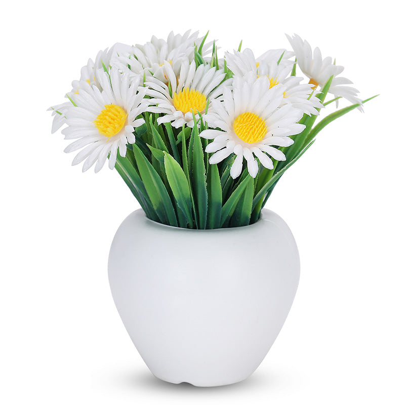 Buy Faux Daisy Dove Plant With Pot - Set Of Three Artificial Plants from Vaaree