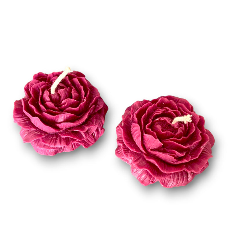 Candles - Bloom Elegance Rose Scented Candles - Set Of Two