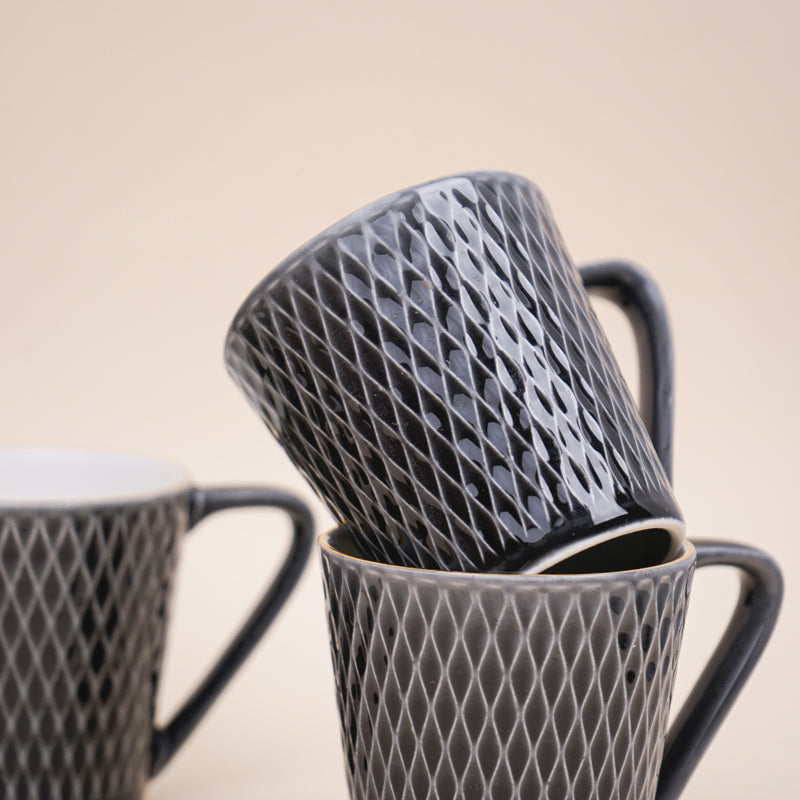 Buy Bruna Black Cup (180 ML) - Set Of Six Mug from Vaaree