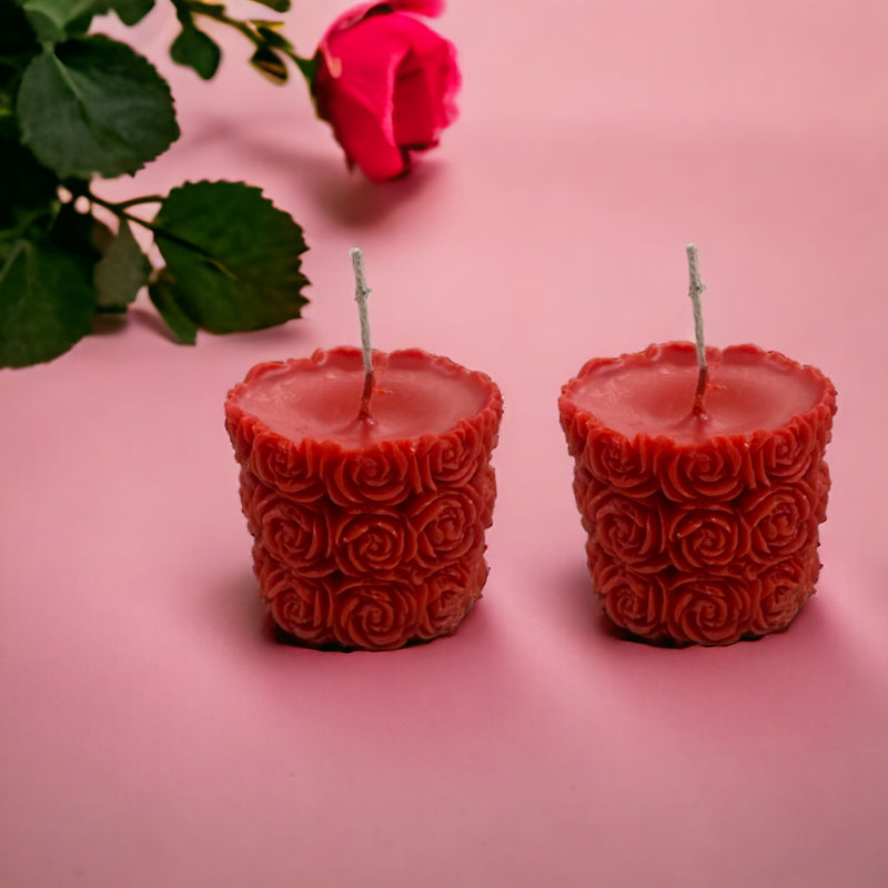 Buy Rostora Rose Scented Candle - Set Of Two Candles from Vaaree