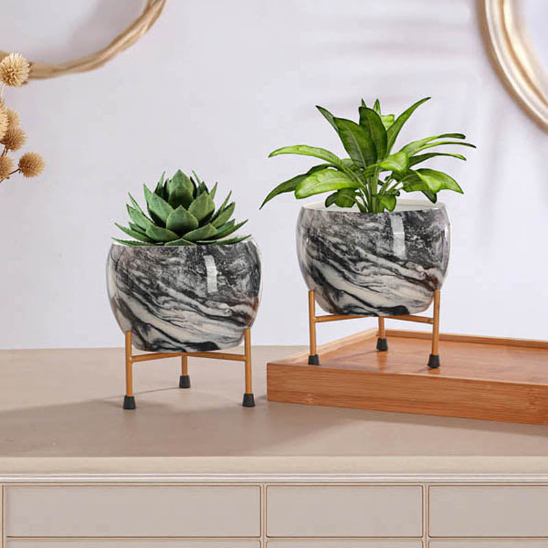 Buy Aniya Handcrafted Planter With Stand - Four Piece Set Pots & Planters from Vaaree