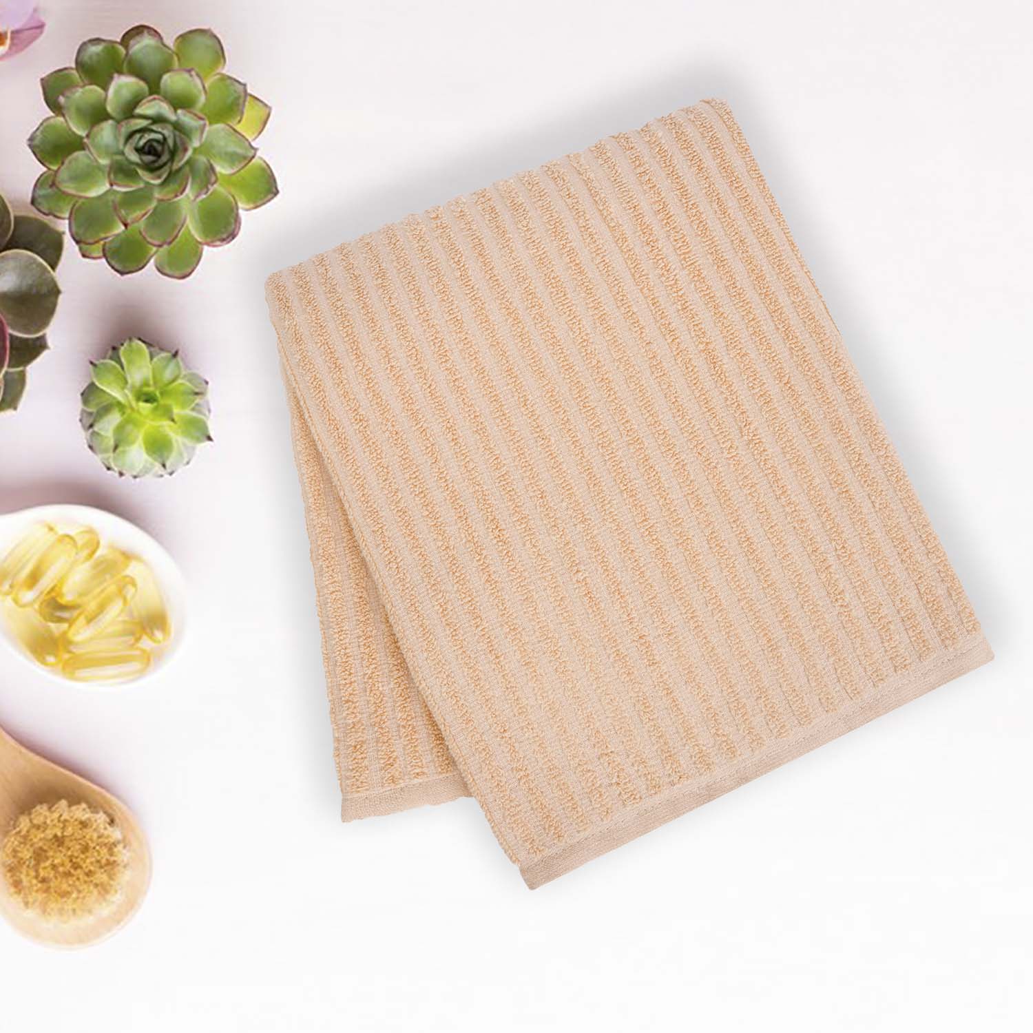 Buy Micro Cotton LuxeDry Striped Bath Towel - Brown Bath Towels from Vaaree