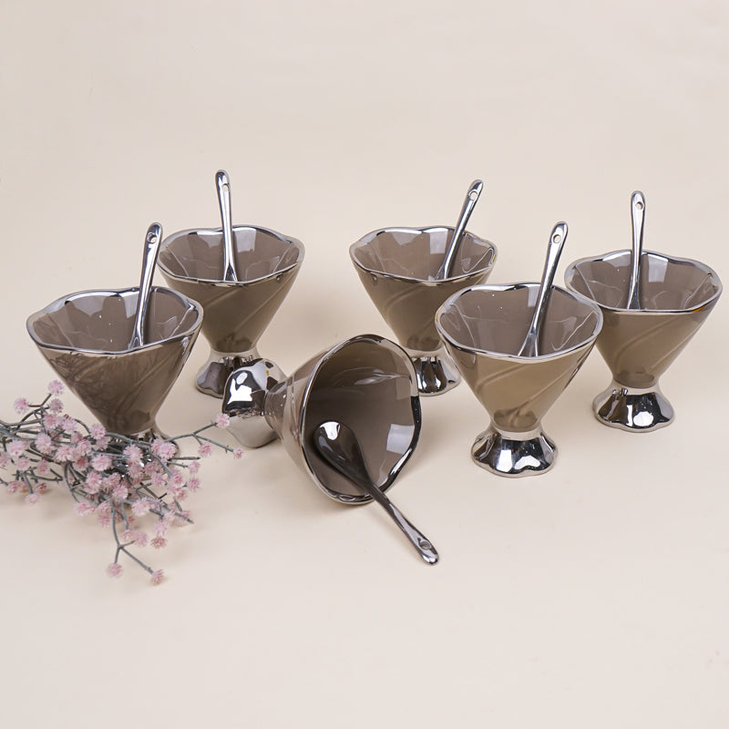 Buy Abriya Brown Ice Cream Cup (200 ML) - Twelve Piece Set Icecream Cup from Vaaree