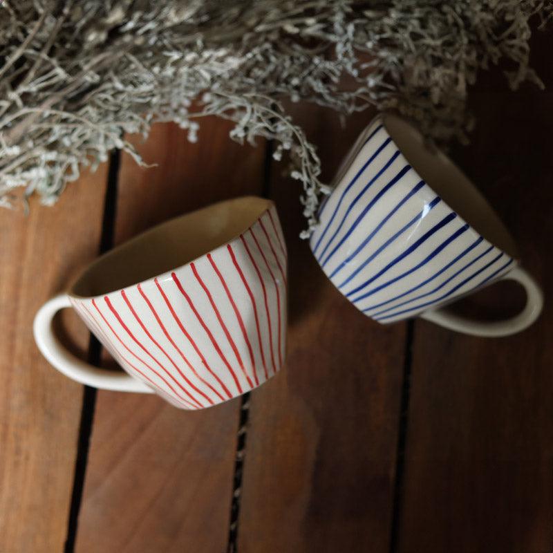 Buy Fabel Ceramic Cup (220 ML) - Set of Two Mug & Tea Cup from Vaaree