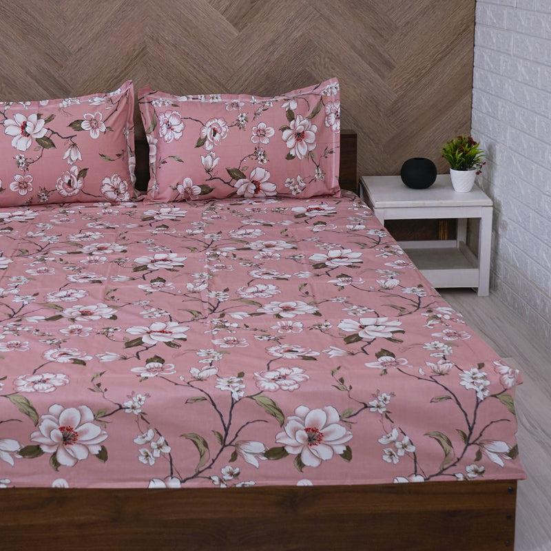 Buy Advina Floral Bedsheet - Pink Bedsheets from Vaaree