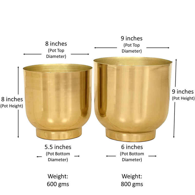 Buy Bromo Metal Planter (Gold) - Set Of Two Pots & Planters from Vaaree