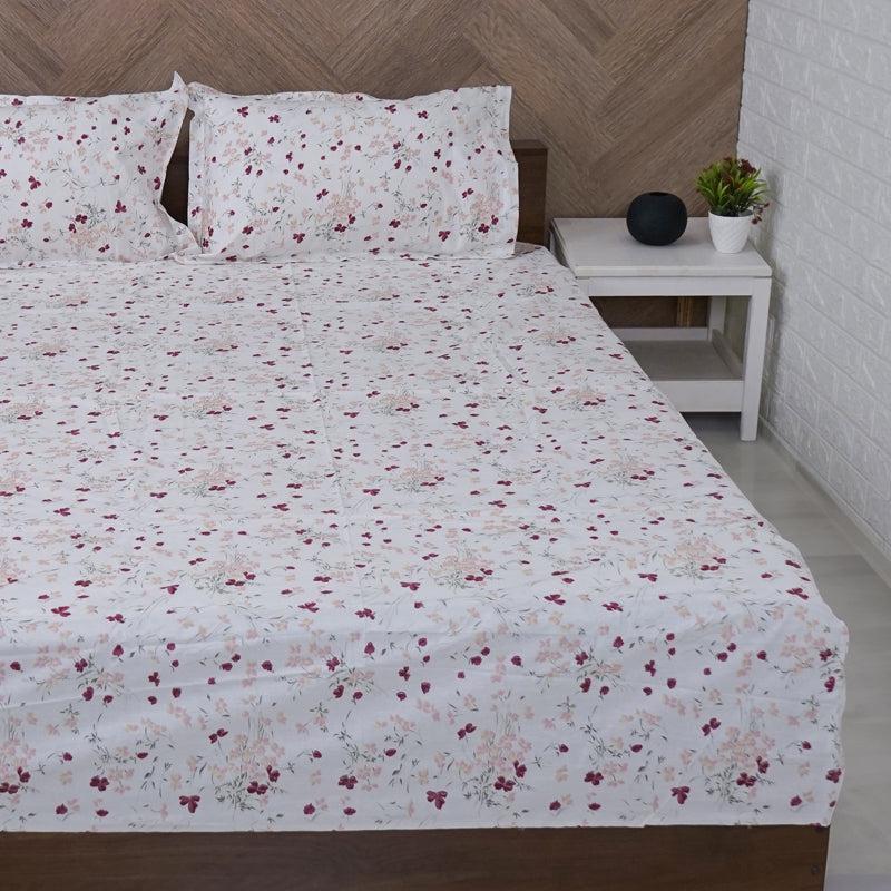 Buy Vishva Floral Bedsheet - Pink Bedsheets from Vaaree