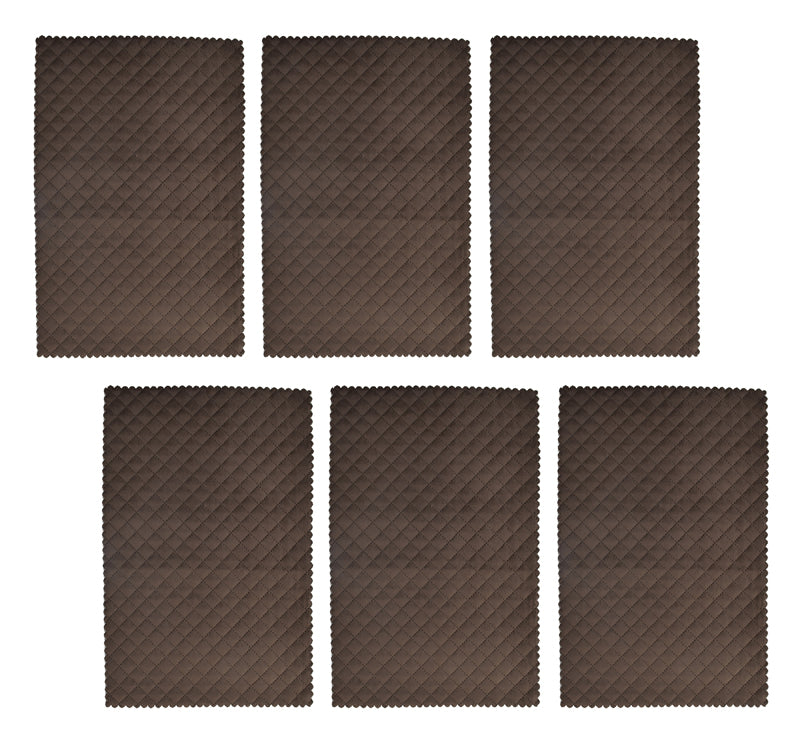 Table Mat - Osric Velvet Quilted Placemat (Brown) - Set Of Six