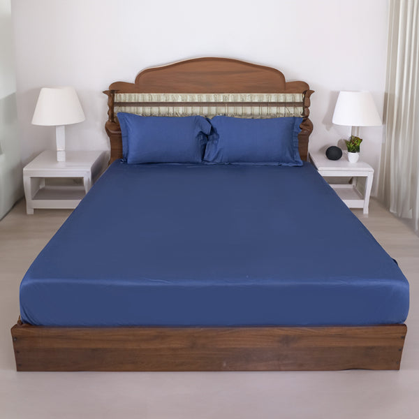 Buy Oakes Solid Bedsheet - Dodger Blue Bedsheets from Vaaree