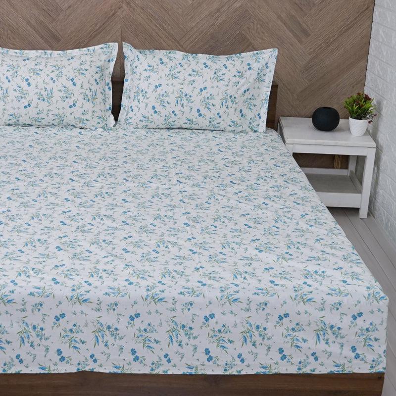 Buy Peila Floral Bedsheet - Blue Bedsheets from Vaaree