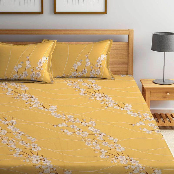 Buy Elle Bloom Bedsheet - Yellow Online in India | Bedsheets on Vaaree