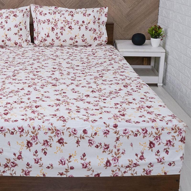 Buy Ramisa Floral Bedsheet - Pink Bedsheets from Vaaree