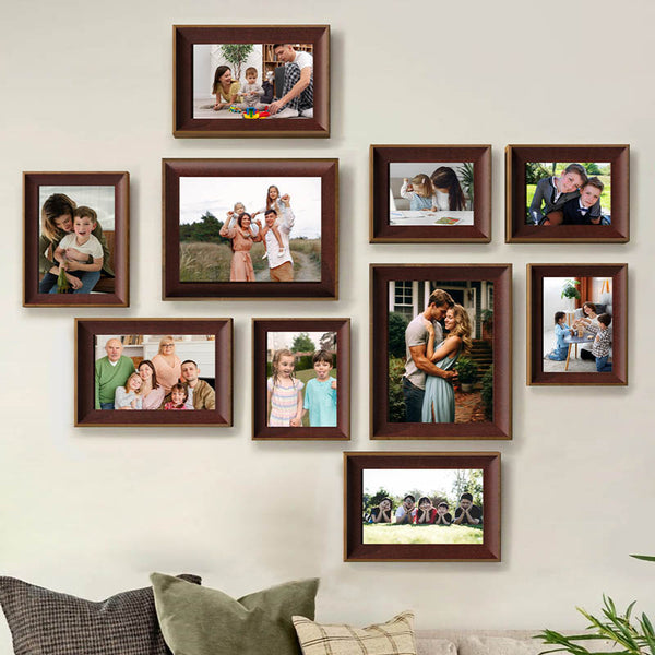 Buy Memories To Rejoice Photo Frames (Brown) - Set Of Ten Photo Frames from Vaaree