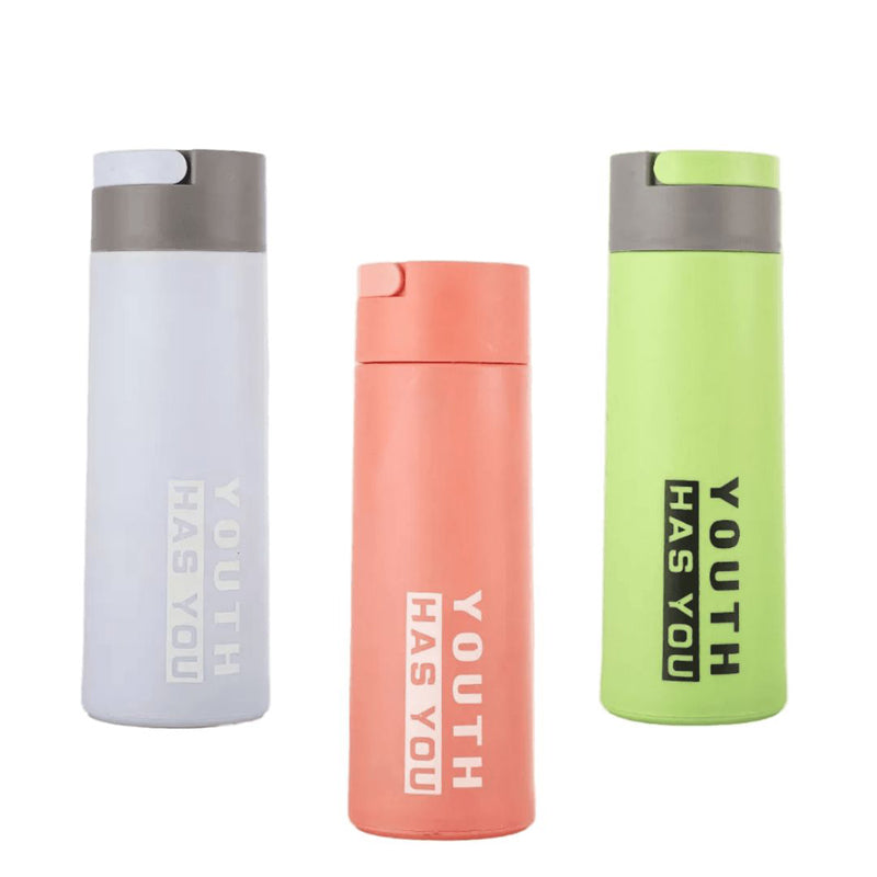 Bottle - Youth Sip 400 ML Water Bottle (Green/ Light Blue/ Peach) - Set Of Three