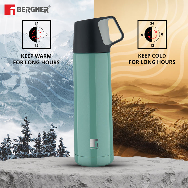 Flask - Bergner Walking Thermosteel Hot and Cold Flask (Green) - 500 ML