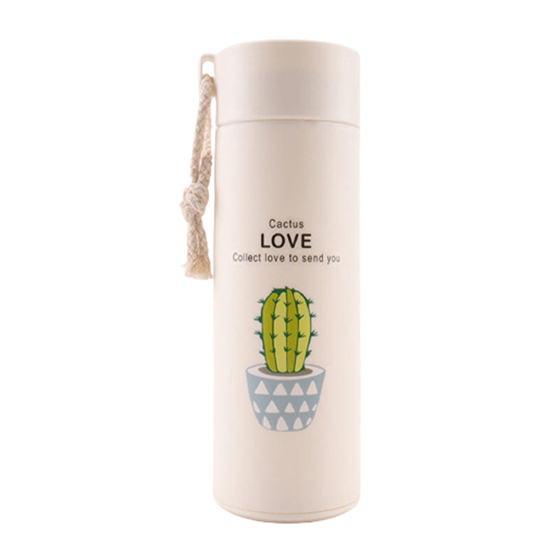 Bottle - Cacti Clan 400 ML Water Bottle (Grey/Ivory/Beige) - Set Of Three