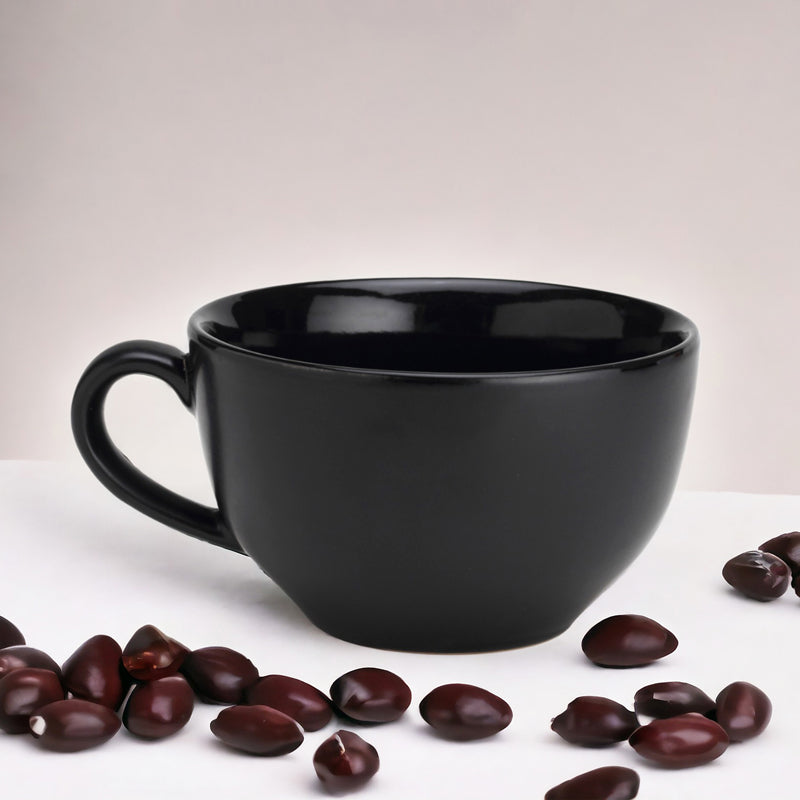 Buy Ruby Black Ceramic Mug (350 ML) - Set Of Two Mug & Tea Cup from Vaaree