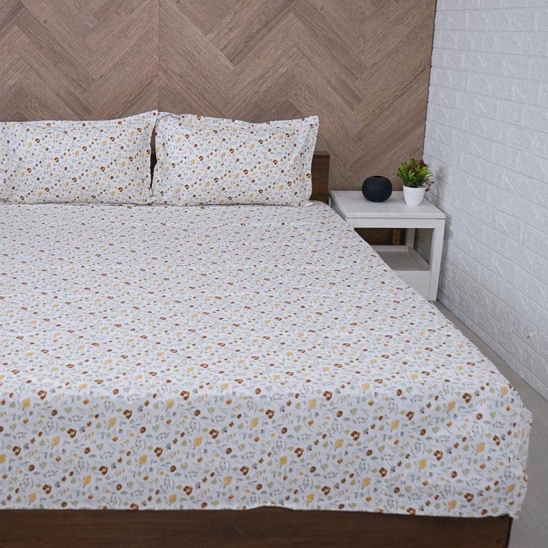 Buy Avani Floral Bedsheet - Yellow Bedsheets from Vaaree