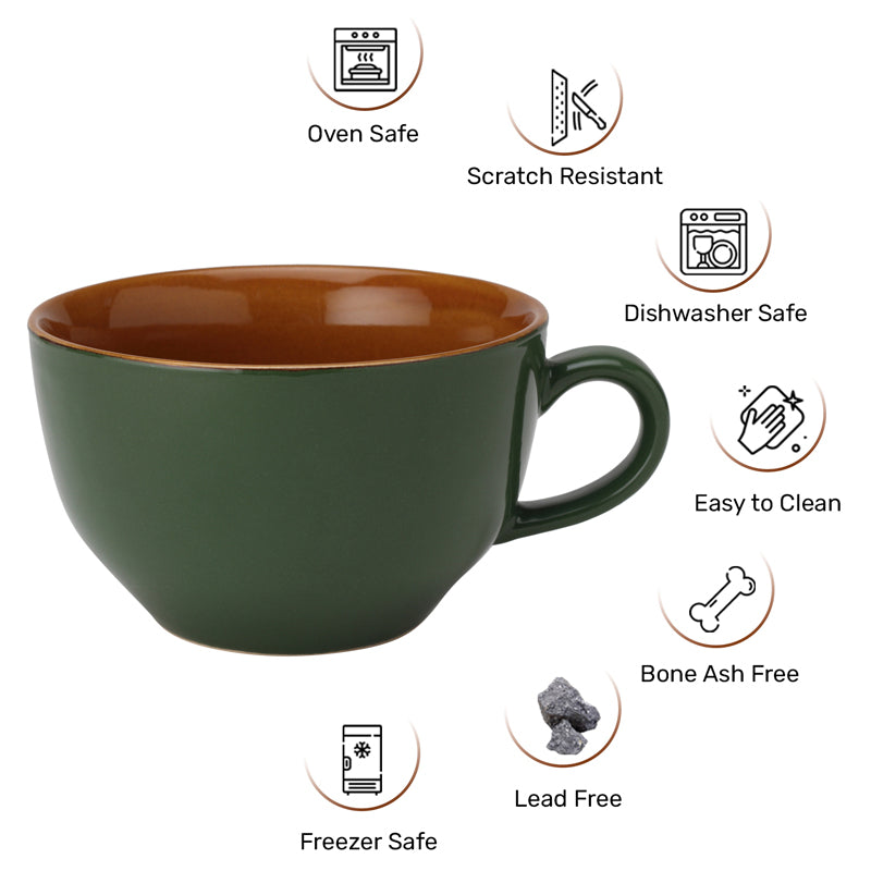 Buy Ruby Ceramic Mug (Green) - 350 ML Mug & Tea Cup from Vaaree