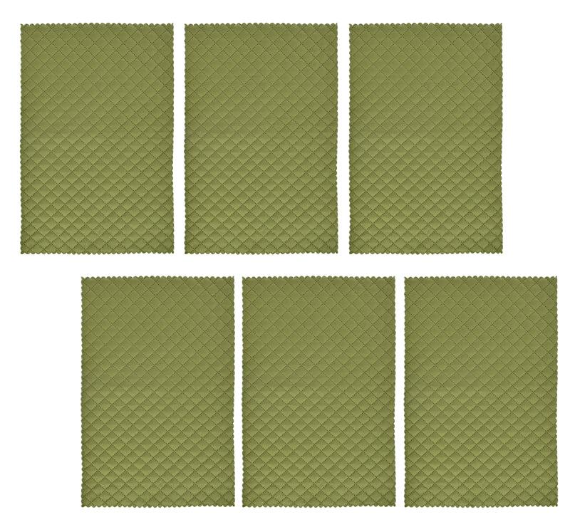 Buy Osric Velvet Quilted Placemat (Light Green) - Set Of Six Table Mats from Vaaree