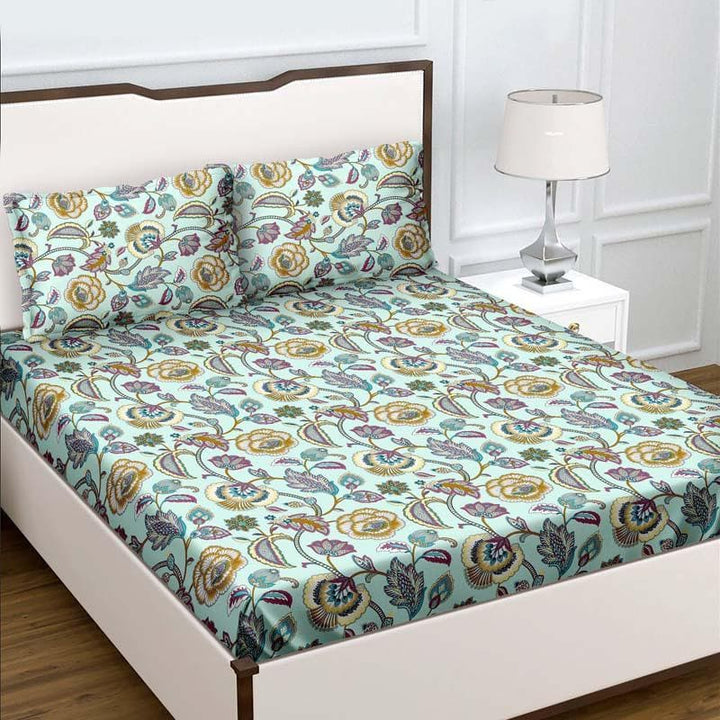 Buy Sarosh Printed Bedsheet - Blue at Vaaree online | Beautiful Bedsheets to choose from