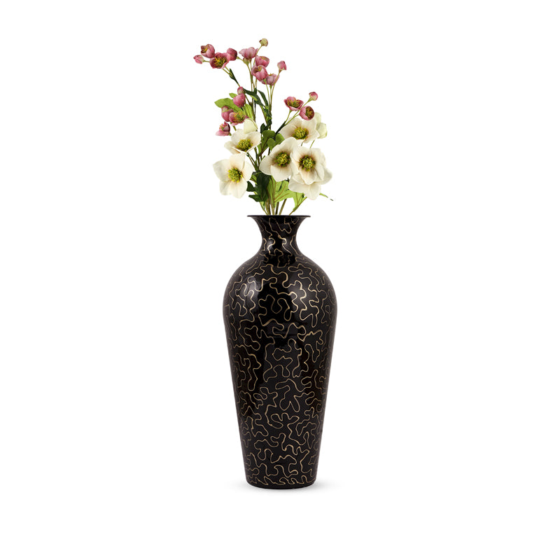 Buy Iora Lacquered Vase - Black & Gold Vase from Vaaree