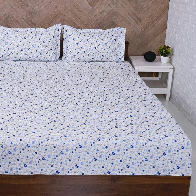 Buy Avani Floral Bedsheet - Blue Bedsheets from Vaaree